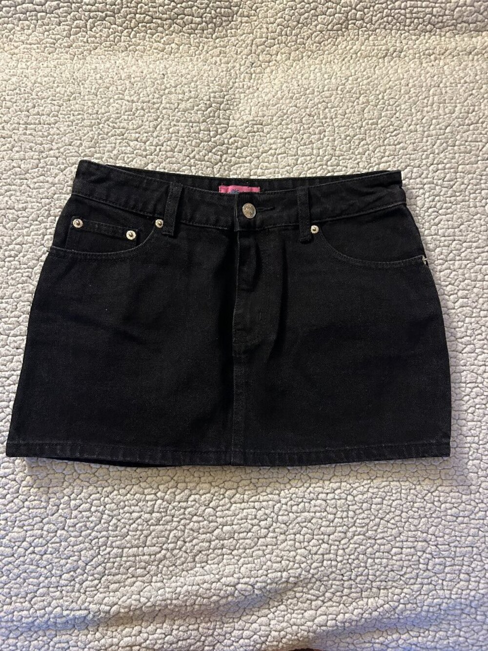 Edikted -- black denim mini skirt
